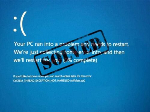 System thread exception not handled BSOD Error Windows 10