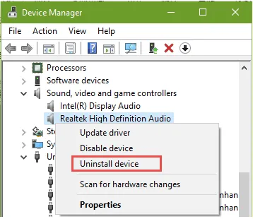 Uninstall Device