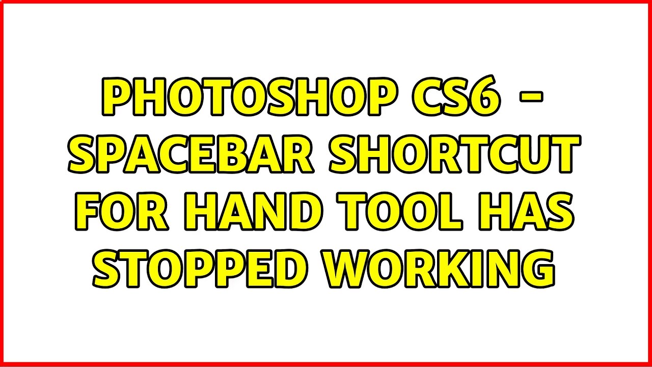 Fix Photoshop spacebar hand tool not working Mac