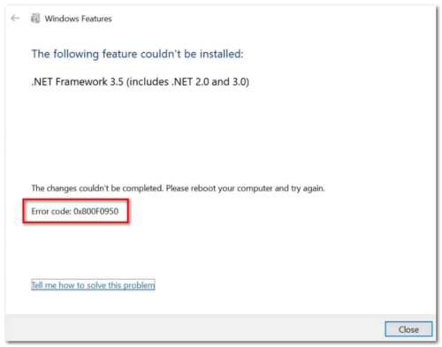 Fix Unable to install net Framework 3.5 on Windows 10