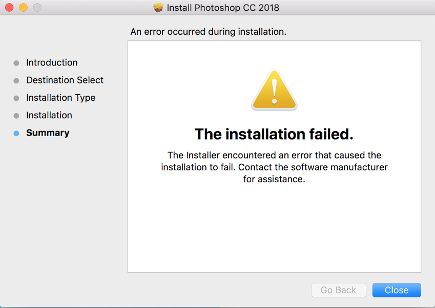 The installation Failed