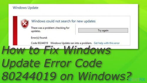 Windows 10 update problems error 80244019