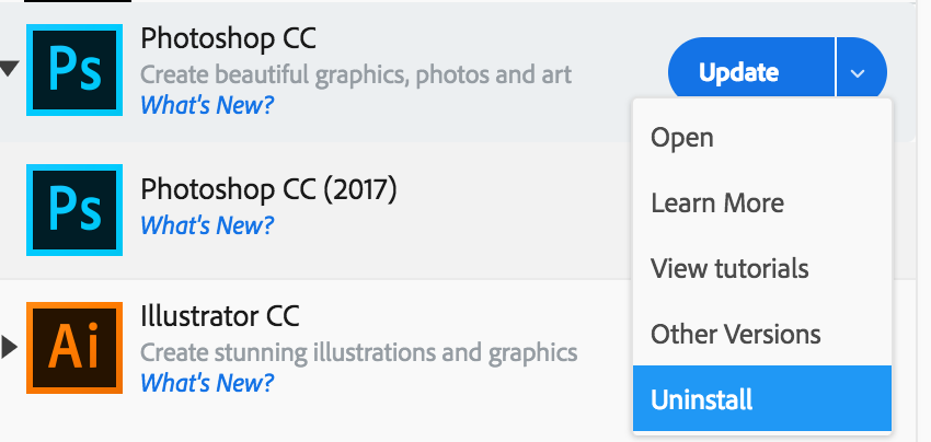 Reinstall Photoshop to fix software conflicts