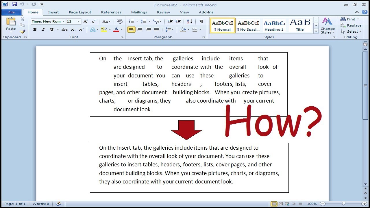 How To Give Space Between Words In Word