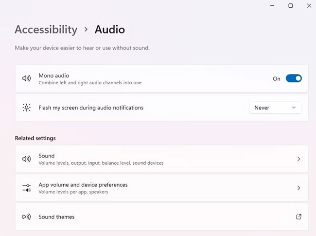 Enable Mono audio from Accessibility Settings