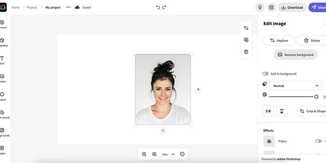 Remove photo background with Adobe Express